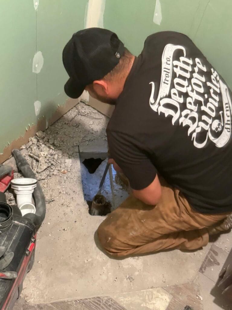 Gallery | Imperial Plumbing LLC Imperial Plumbing plumber working on a drain line repair