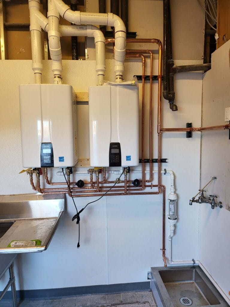 Gallery | Imperial Plumbing LLC Dual tankless water heater installation