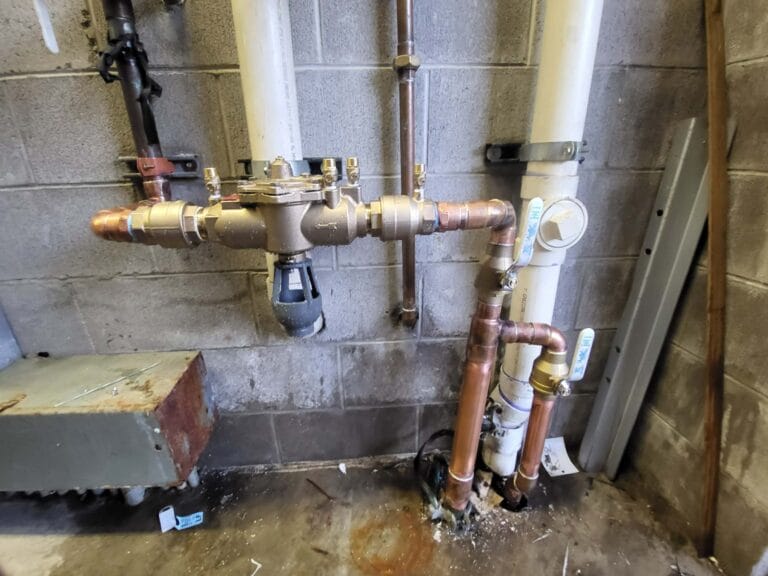 Gallery | Imperial Plumbing LLC Copper water main shut-off valves and piping