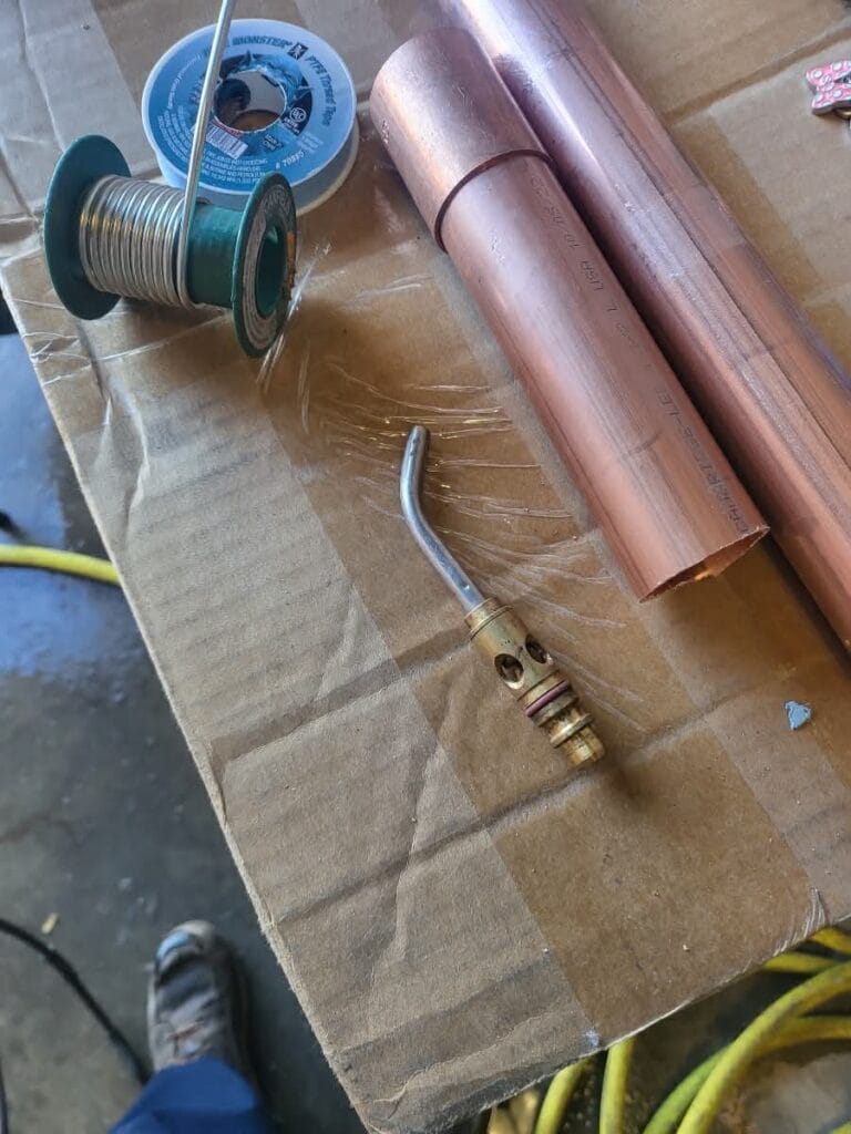 Gallery | Imperial Plumbing LLC New copper pipe ready for a water line repair