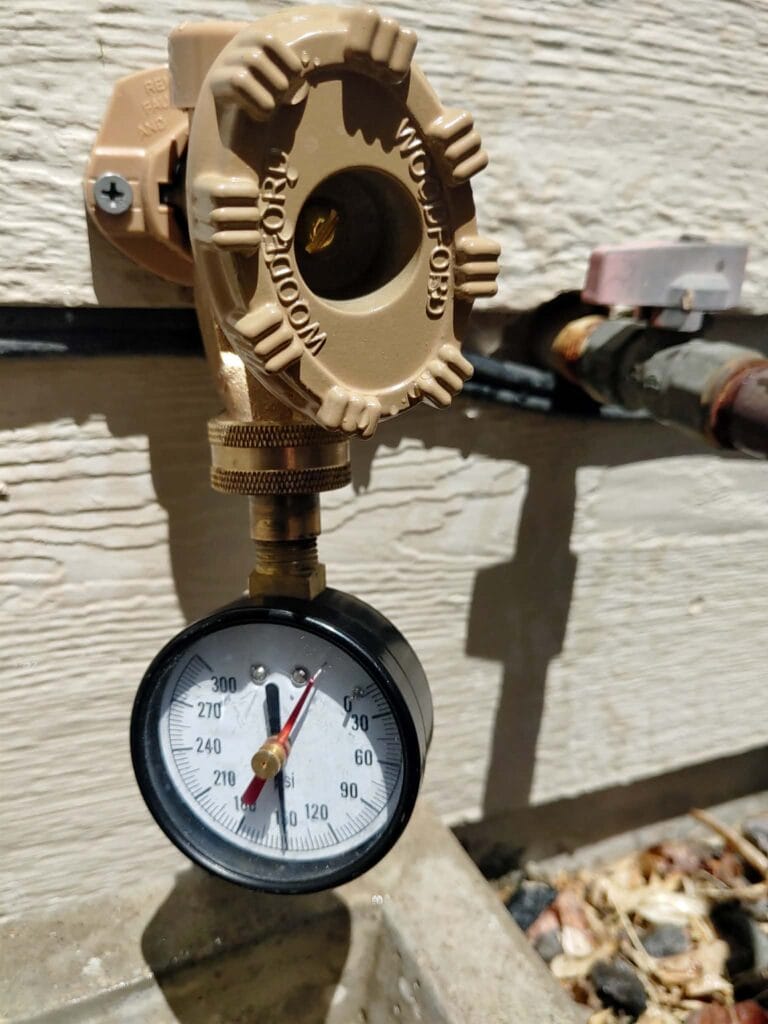 Gallery | Imperial Plumbing LLC Pressure gauge test on a water line