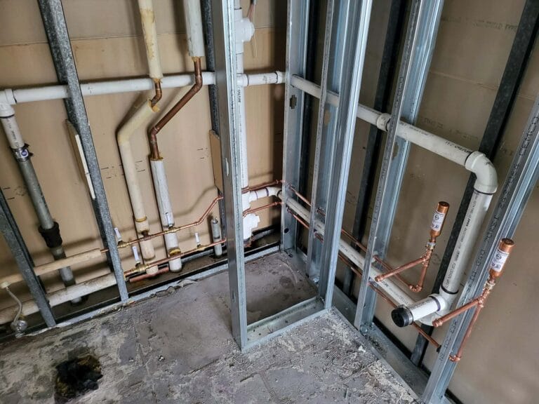 Gallery | Imperial Plumbing LLC Copper rough-in plumbing in steel-stud walls