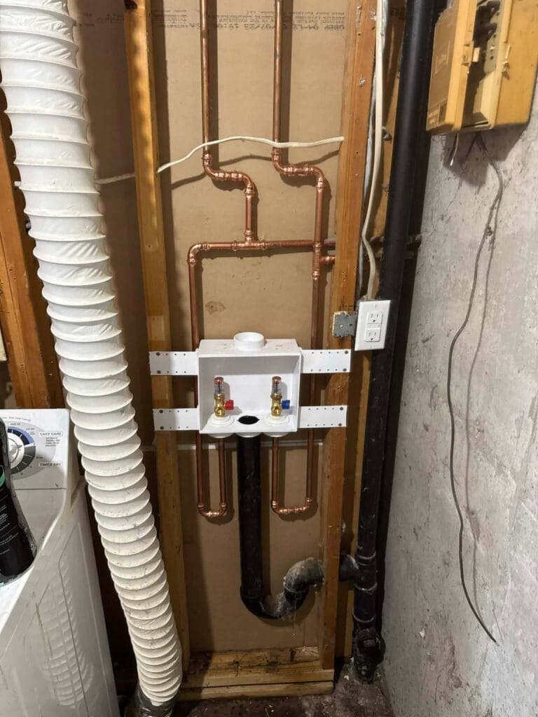 Gallery | Imperial Plumbing LLC Drain and copper supply rough-in with shut-off valves