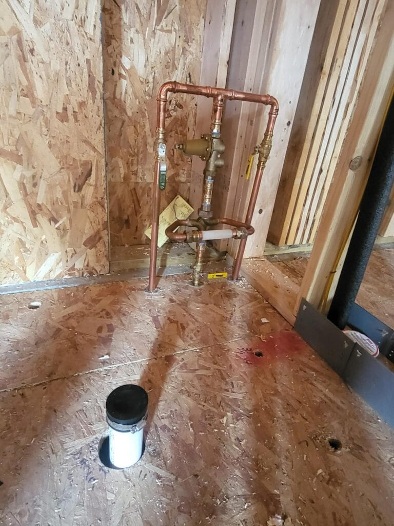 Gallery | Imperial Plumbing LLC Copper supply lines in new wall framing
