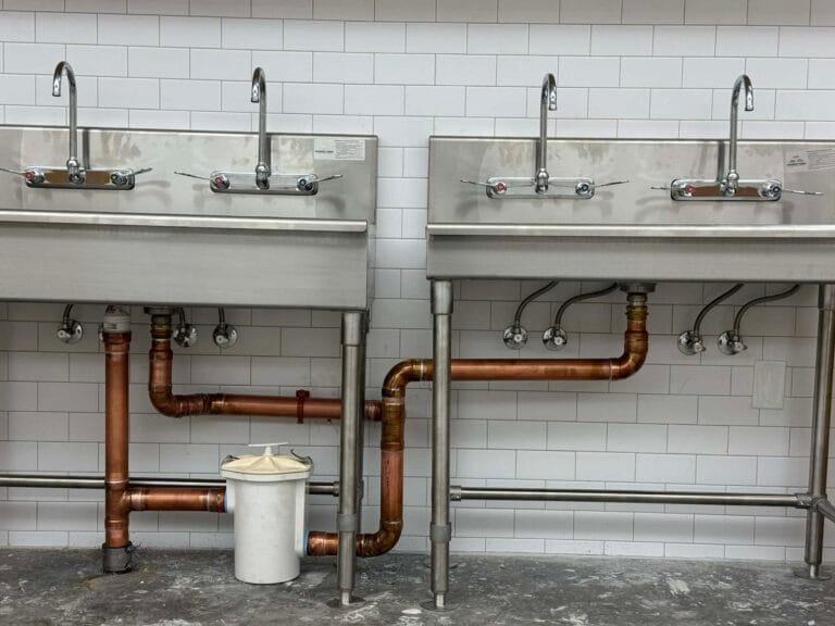 Gallery | Imperial Plumbing LLC Copper piping rough-in for commercial sinks