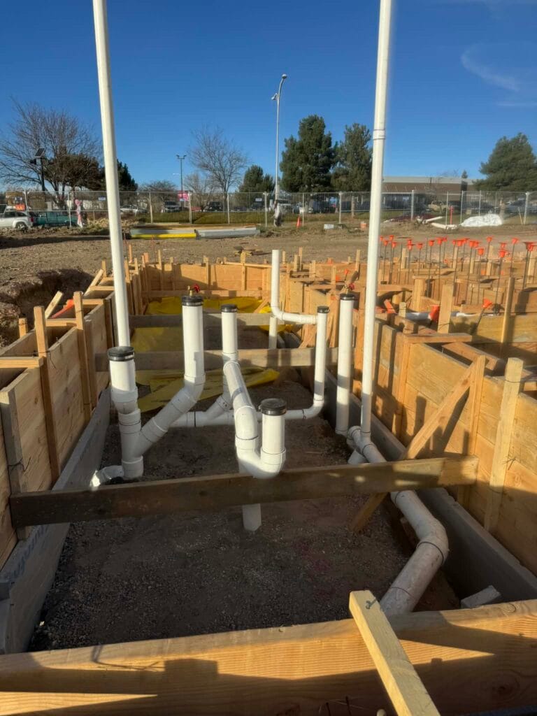 Gallery | Imperial Plumbing LLC Underground plumbing rough-in for a new home foundation